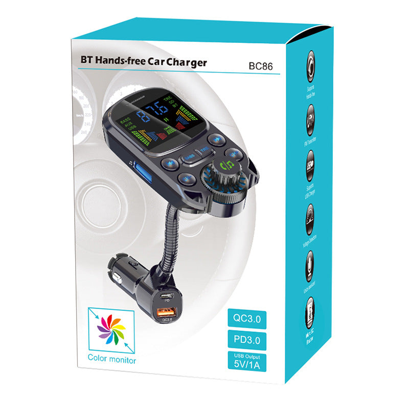 BC86 Bluetooth Hands-Free PD Fast Car Charger FM Transmitter MP3 Player Cigarette Lighter Charger Support U Disk TF Card BC86 Bluetooth Hands-Free PD Fast Car Charger FM Transmitter MP3 Player Cigarette Lighter Charger Support U Disk TF Card